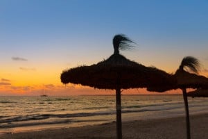 Majorca Sunset in Es Trenc beach in Campos