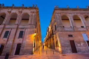 Ciutadella Menorca Placa des Born in downtown Ciudadela at Balearic islands